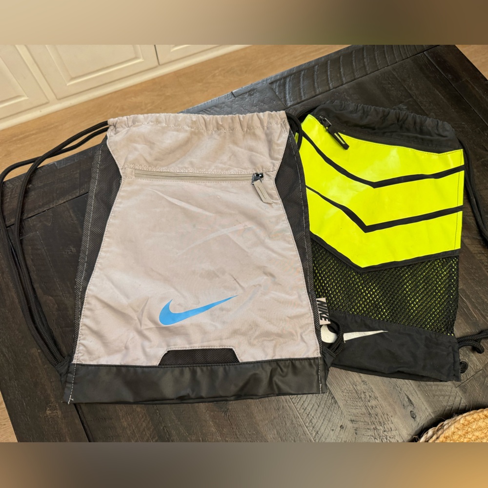 2 Nike Drawstring Gym Sacks